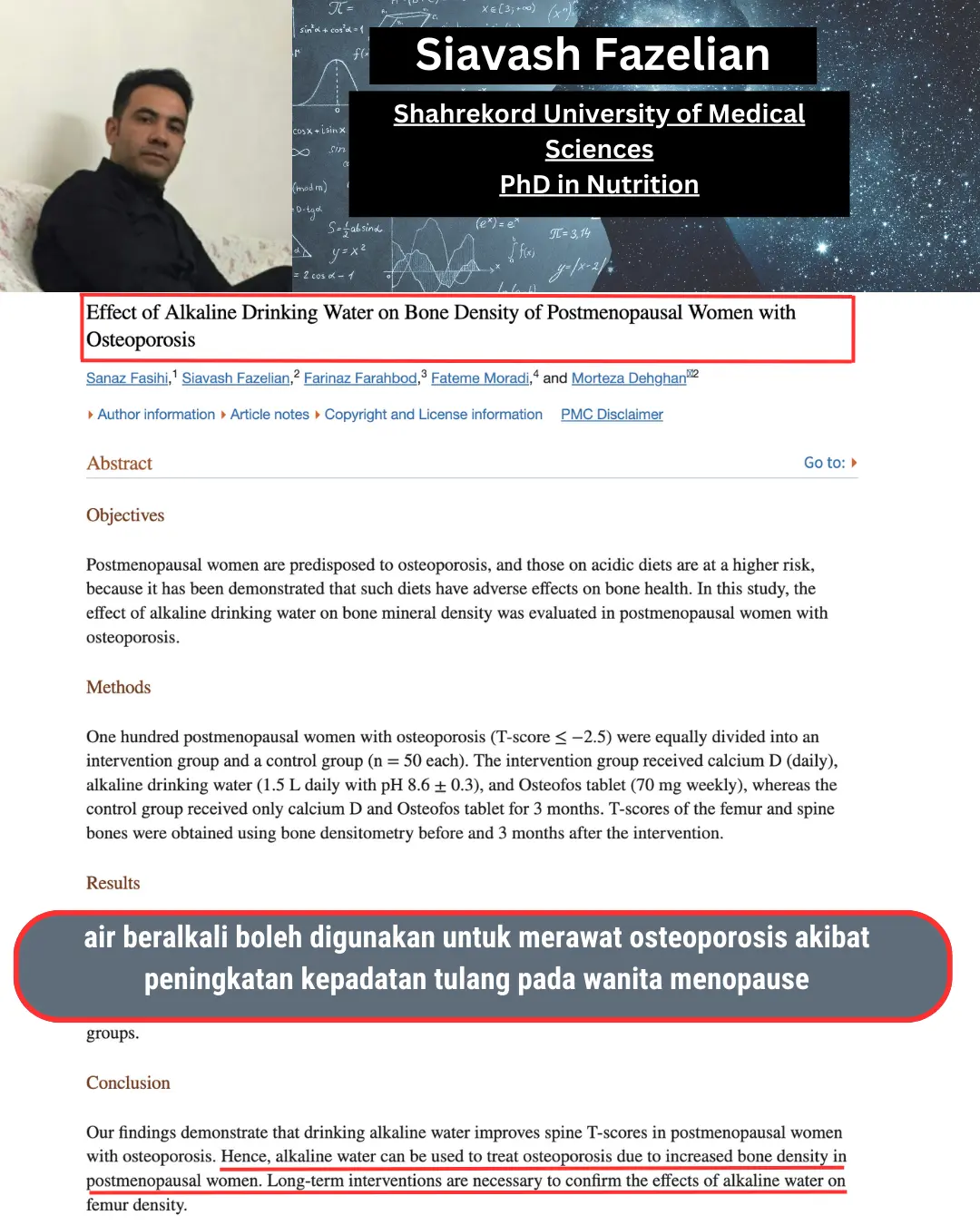 KAJIAN - Air Alkali terbukti berkesan terhadap tulang